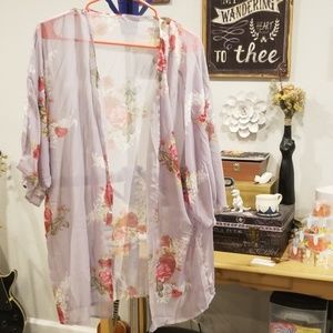 Floral kimono cardigan